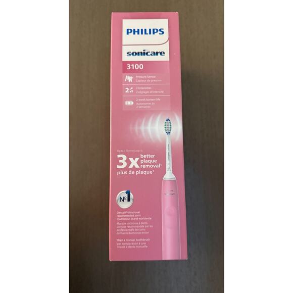 Philips Sonicare 3100 Rechargeable Electric Toothbrush Pressure Sensor Pink NEW - Picture 7 of 9